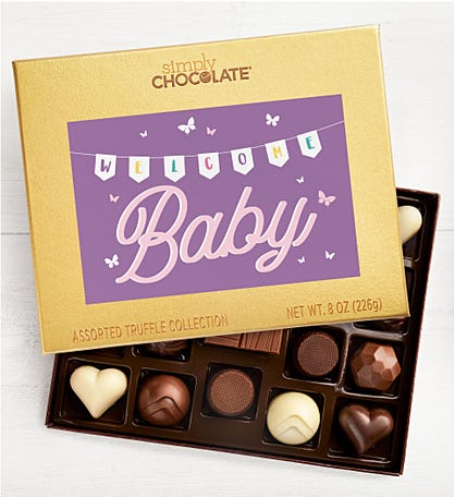 Welcome Baby Girl 17pc Chocolate Box